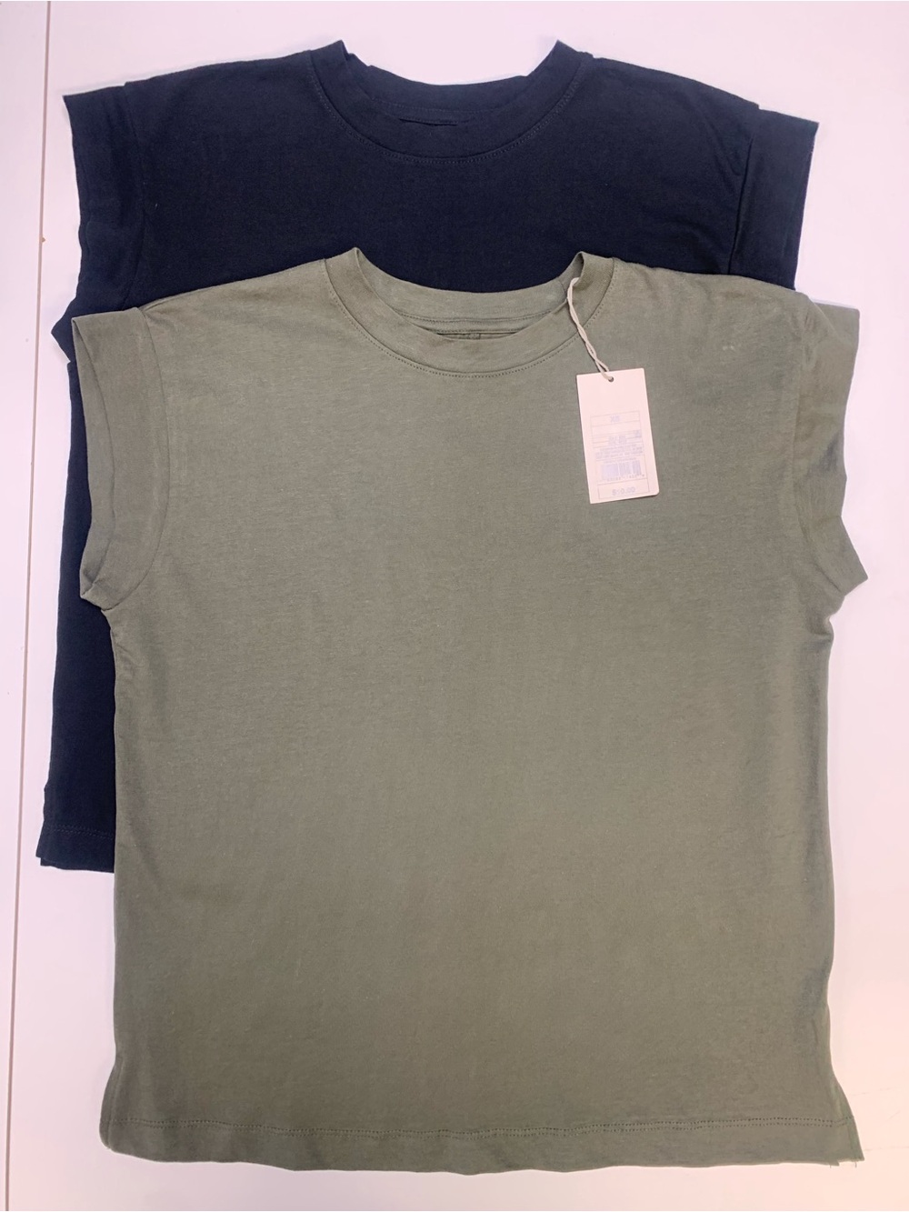 a new day Olive Green & Black Crewneck Tee Pair NWT